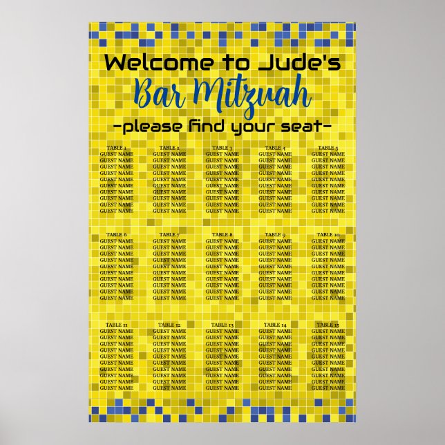 BM Pub och Bat mitzvah spel på sätesdiagram Poster (Framsidan)