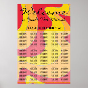 BM Pub och Bat mitzvah träsklippsdiagram för snurr Poster
