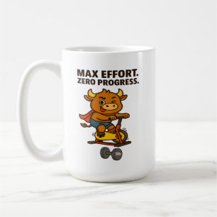BMax-ansträngning. Zero Progress- Funny Bullio Gym Kaffemugg