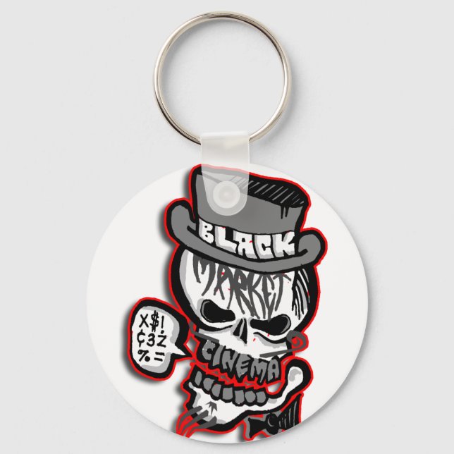 BMC grått Skull-logotyp Nyckelring (Framsida)