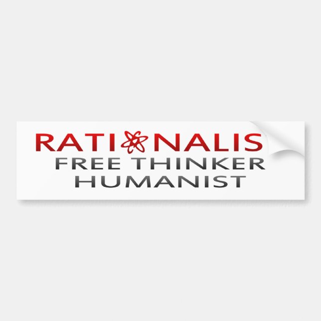 Bmp-Rationalist, fri tänkare, Humanist Bildekal (Framsidan)
