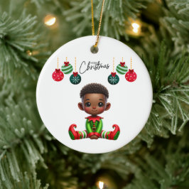 BMSC Jul Elf Ornament, V1 Julgransprydnad Keramik