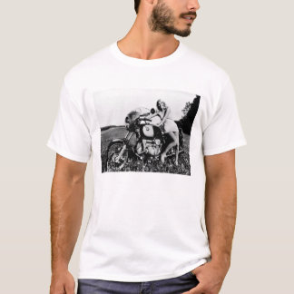 BMWモーターサイクルと美しい女性 TEE SHIRT