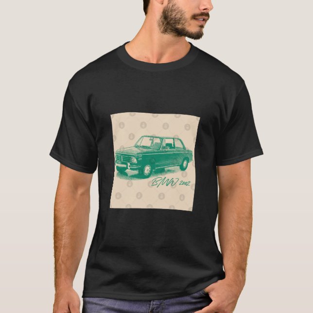 BMW 02 Series 2002 - Classic Car Design T-Shir T Shirt (Framsida)