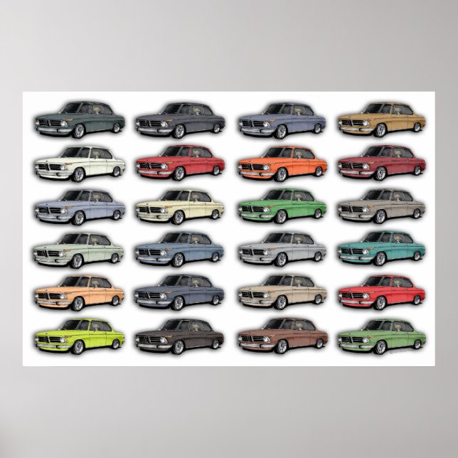 BMW 2002 Multi Car Poster (Framsidan)
