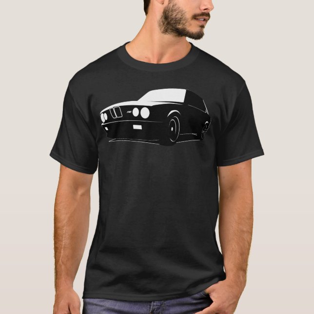 BMW E28 M5, svart på svart T Shirt (Framsida)