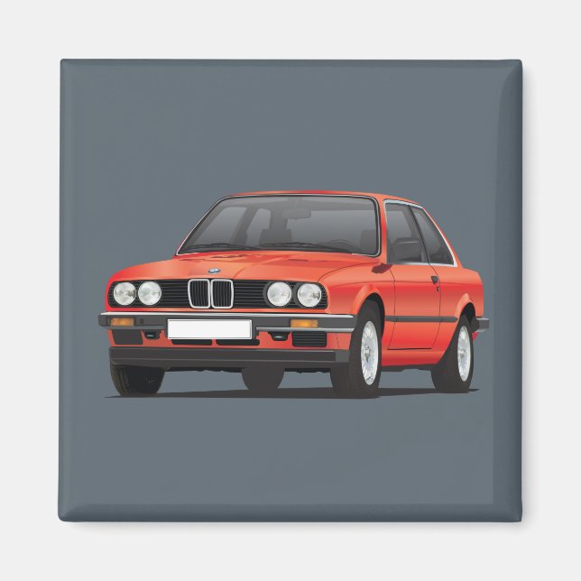 BMW E30 (3 serier) röd Magnet (Framsidan)