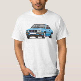 BMW E30 (3-series), met.blue-illustration, Tee Shirt