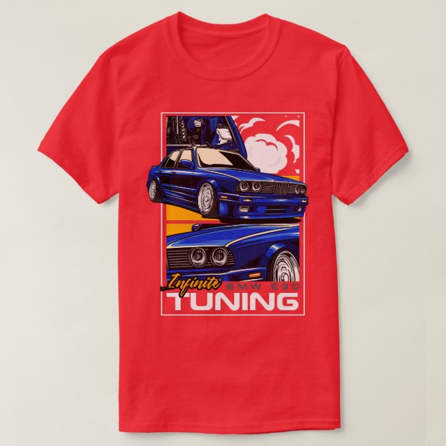 BMW E30 Infinite-justering T Shirt (Design framsida)