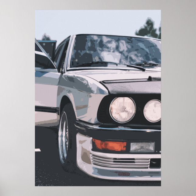 BMW E36 Auto Poster Oldtimer (Framsidan)