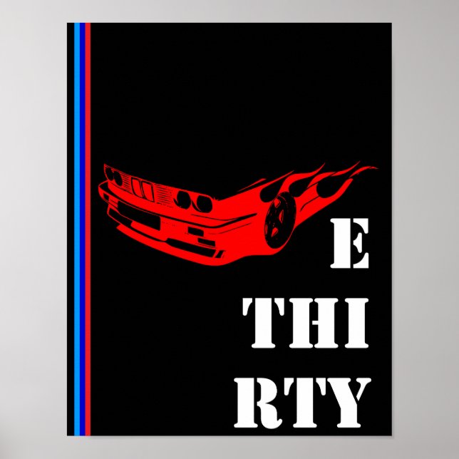 BMW E 30 30 Bimmer E30 ers Poster (Framsidan)