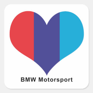 BMW Heart Motorsport Car Sticker Fyrkantigt Klistermärke