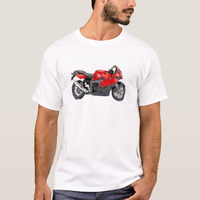 BMW K 1300S räcker målad konst borstar mallen T Shirt (Framsida)