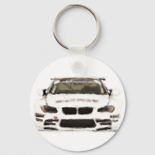 BMW M3 räcker den tävlings- bilen målad konst Nyckelring