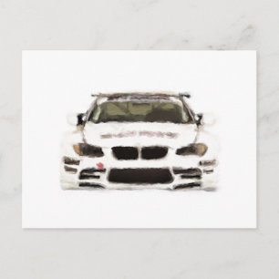 BMW M3-Tävla: Färgmålad konsthenselmall Vykort