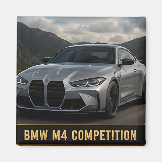 BMW M4 Competition Modern Prestandabilsportbil Magnet (Framsidan)