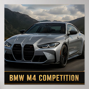 BMW M4 Competition Modern Prestandabilsportbil Poster