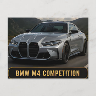 BMW M4 Competition Modern Prestandabilsportbil Vykort