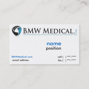 BMW medicinsk kortdesign Visitkort