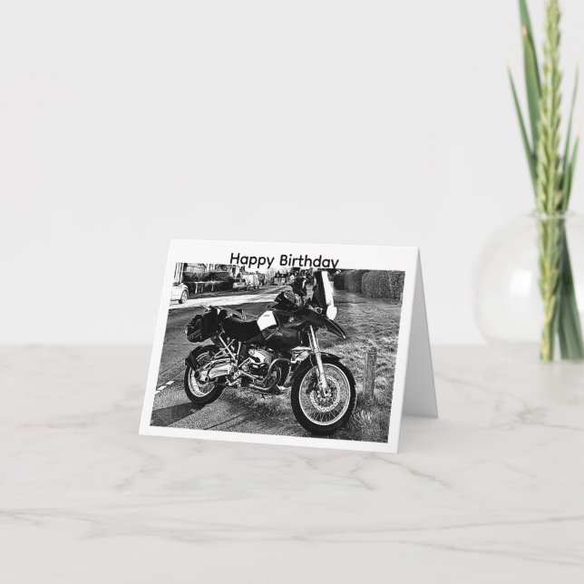 BMW Motorcykel Födelsedag Kort (Framsida)