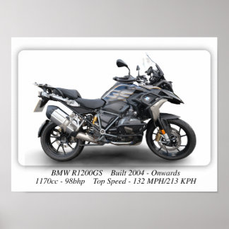 BMW R1200GS motorcykel - Poster för Storlek utskri
