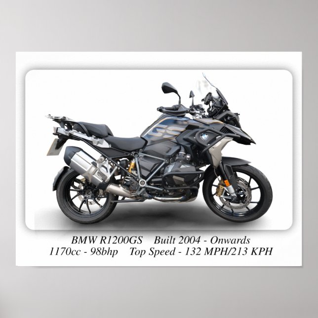 BMW R1200GS motorcykel - Poster för Storlek utskri (Framsidan)