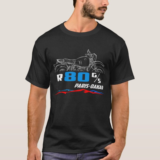 BMW R80GS Paris-Dakar 1984-1987 T Shirt (Framsida)