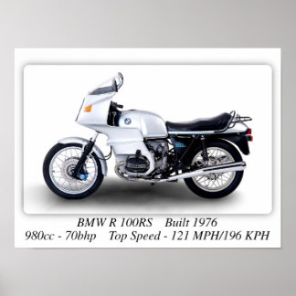 BMW R 100RS motorcykel - Poster med Storlek A3-uts