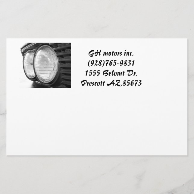 BMW-strålkastare Brevpapper (Framsida)