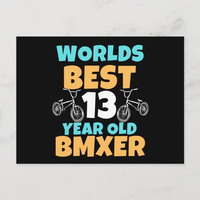 BMX 13 års gammal Födelsedagsfest-kostym Vykort (Framsida)