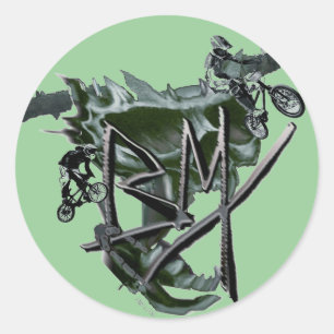 BMX 2-dekal Runt Klistermärke