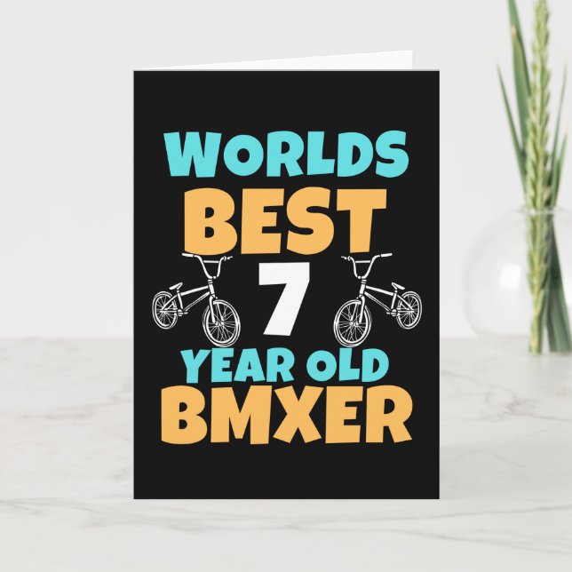 BMX 7 Year Old Birthday Party Costume Kort (Framsida)