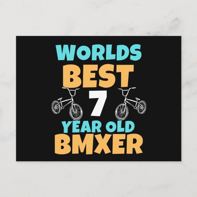 BMX 7 Year Old Birthday Party Costume Vykort (Framsida)