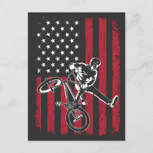 BMX Amerikanska Flagga BMX Vykort