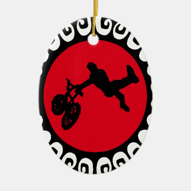 BMX AVFYRAR REDDDDDD JULGRANSPRYDNAD KERAMIK (Framsidan)