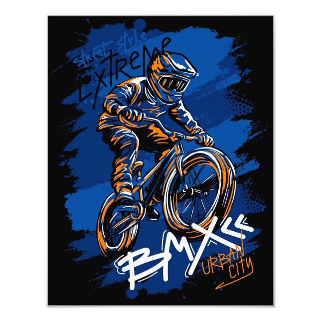 Bmx Bicycle Urban Graffiti streetwear  Fototryck (Framsidan)