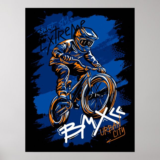 Bmx Bicycle Urban Graffiti streetwear  Poster (Framsidan)