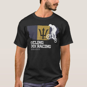 BMX Bike Barbados Flagga Biking Cycling Tävla BMX T Shirt