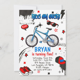 BMX Bike Blue-inbjudan Inbjudningar