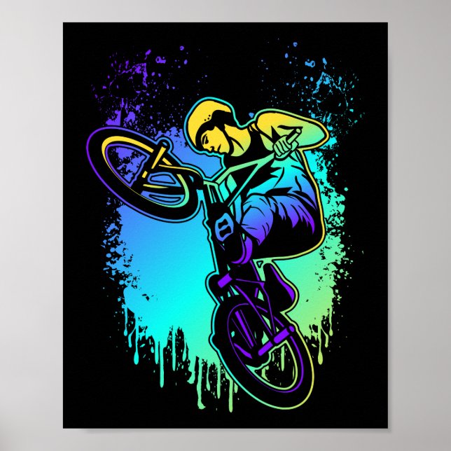 BMX Bike Boys Bicycle i Stänk, färglös Poster (Framsidan)