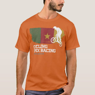 BMX Bike Cameroon Flagga Biking Cycling Tävla BMX T Shirt