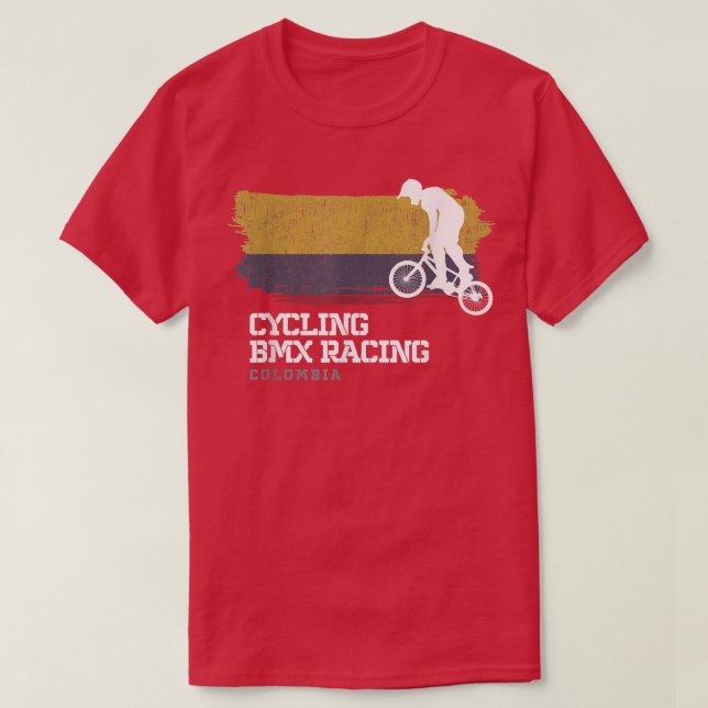 BMX Bike Colombia Flag Biking Cycling Racing BMX 3 T Shirt (Design framsida)