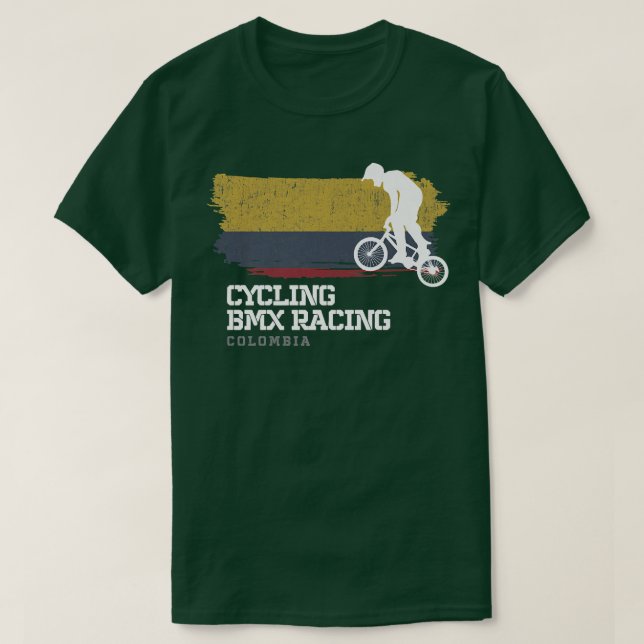 BMX Bike Colombia Flagga Biking Cycling Tävla BMX T Shirt (Design framsida)