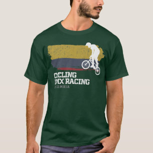 BMX Bike Colombia Flagga Biking Cycling Tävla BMX T Shirt