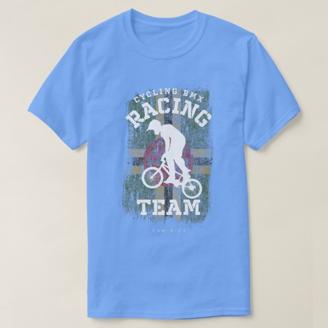 BMX Bike Dominica Flagga Biking Cycling Tävla BMX T Shirt (Design framsida)