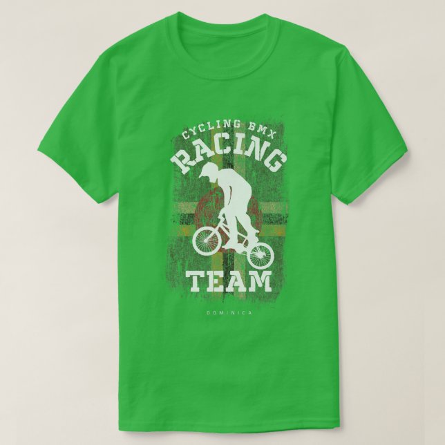 BMX Bike Dominica Flagga Biking Cycling Tävla BMX T Shirt (Design framsida)
