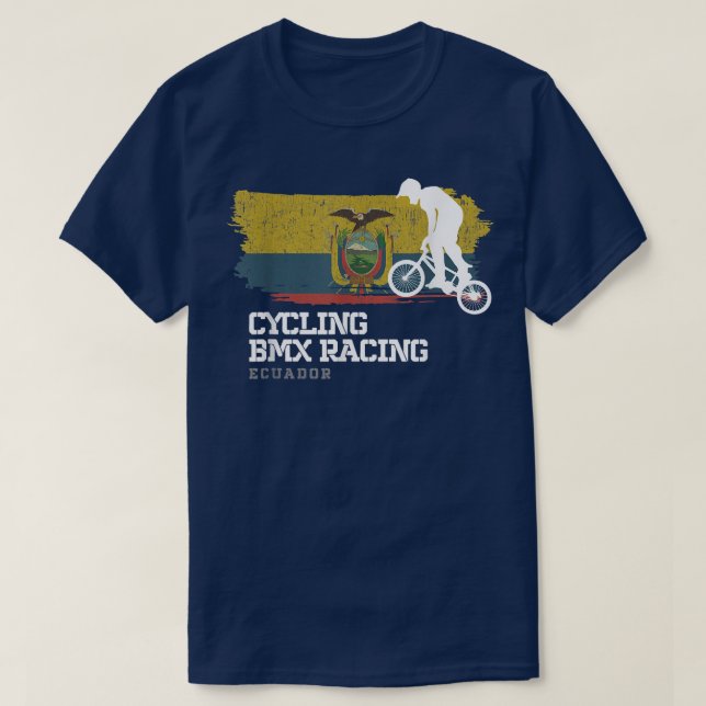 BMX Bike Ecuador Flagga Biking Cycling Tävla BMX 3 T Shirt (Design framsida)