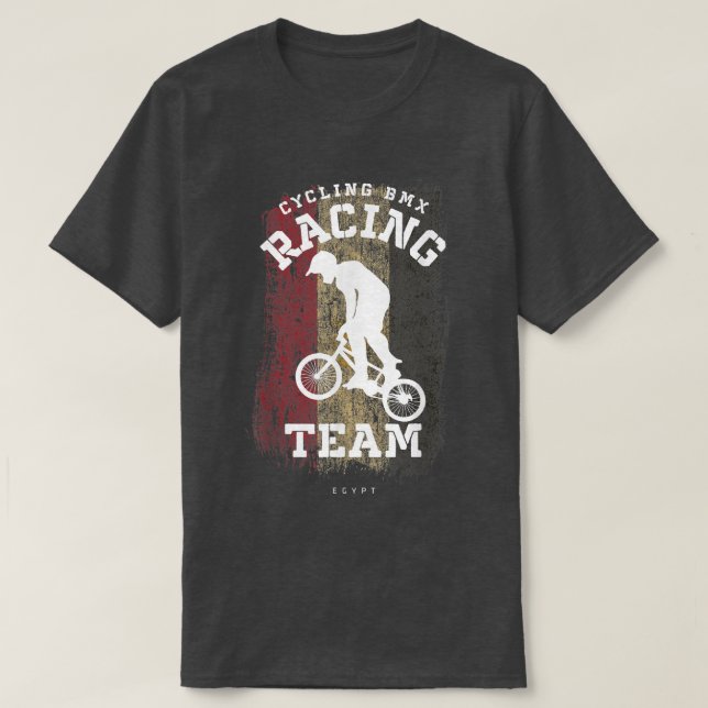 BMX Bike Egypten Flagga Biking Cycling Tävla BMX33 T Shirt (Design framsida)