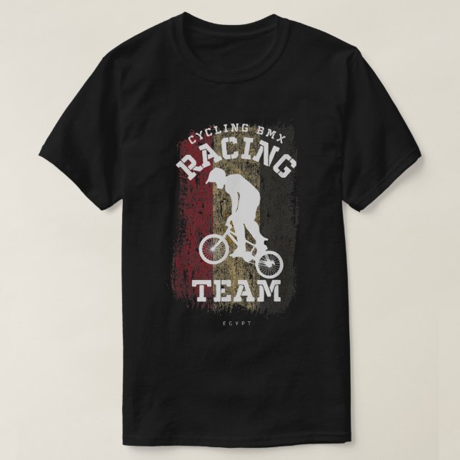 BMX Bike Egypten Flagga Biking Cycling Tävla BMX 3 T Shirt (Design framsida)