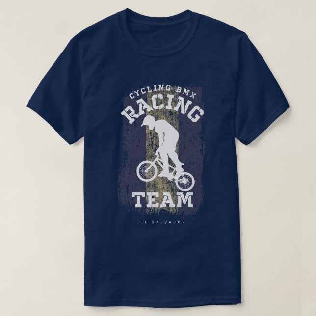 BMX Bike El Salvador Flagga Biking Cycling Tävla B T Shirt (Design framsida)